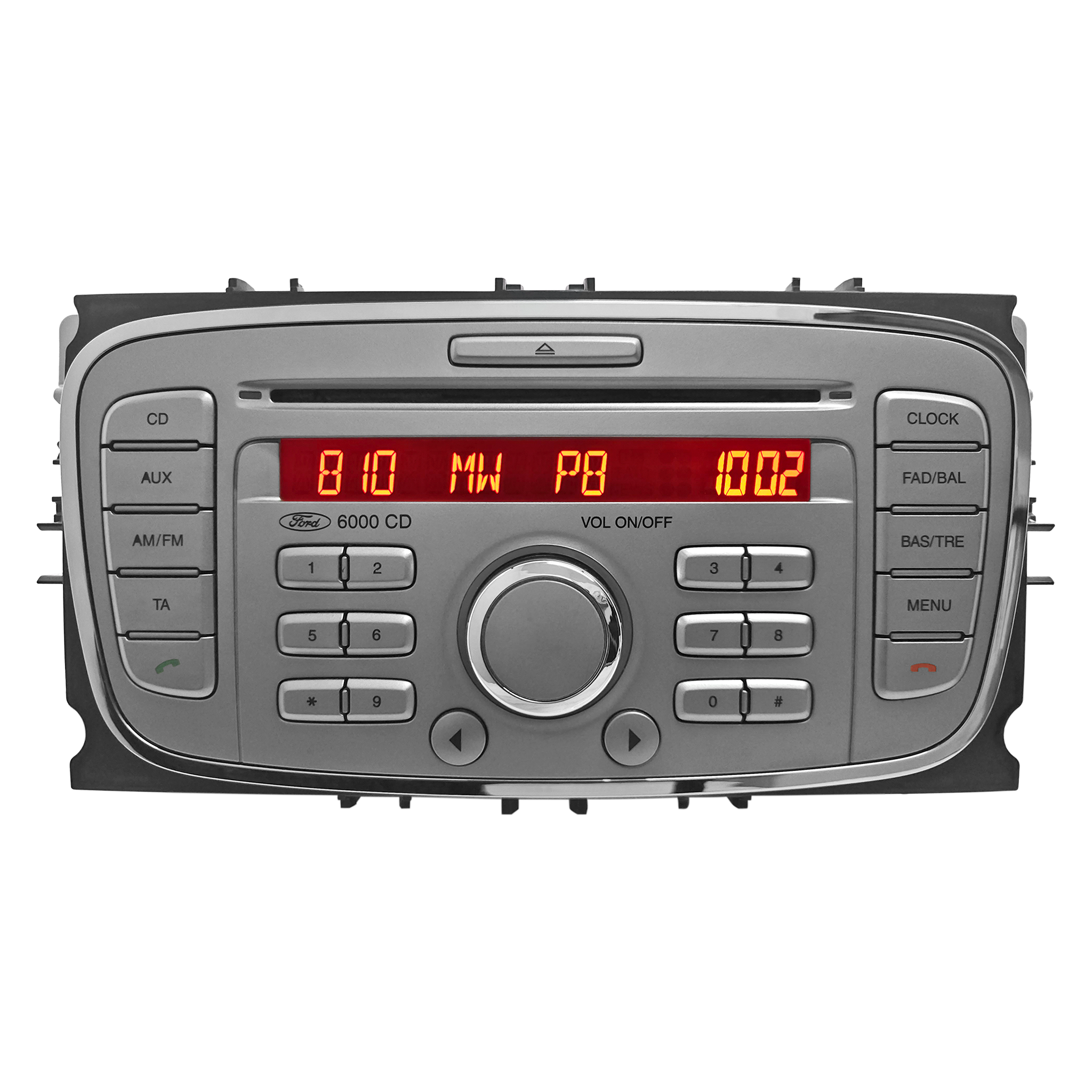 ford-6000-aux-cd-player-car-radio-silver-face-red-screen-front