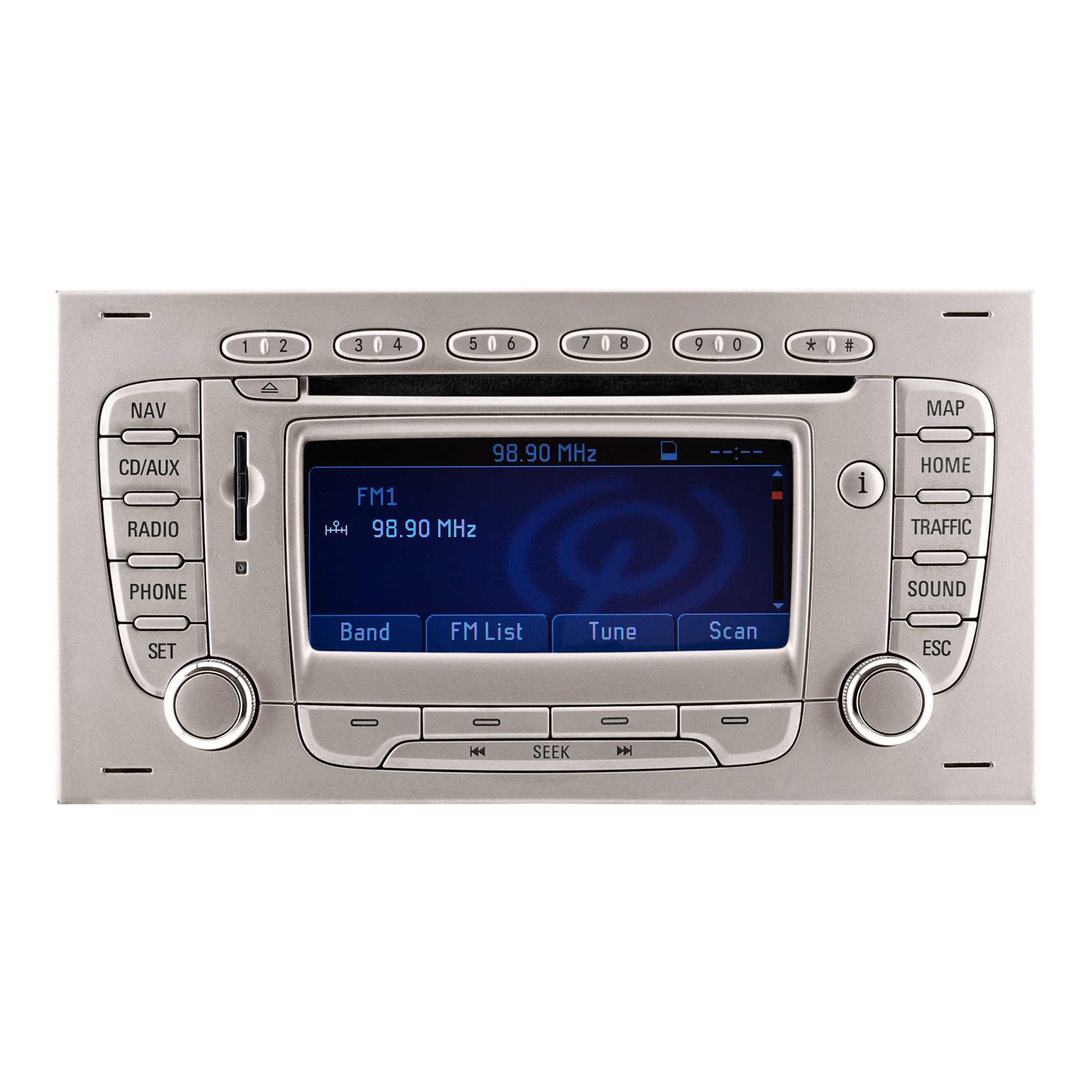 Ford Ls Rns Sat Navigation Mp3 Cd Player Car Radio Map Sd Card Silver Square Front
