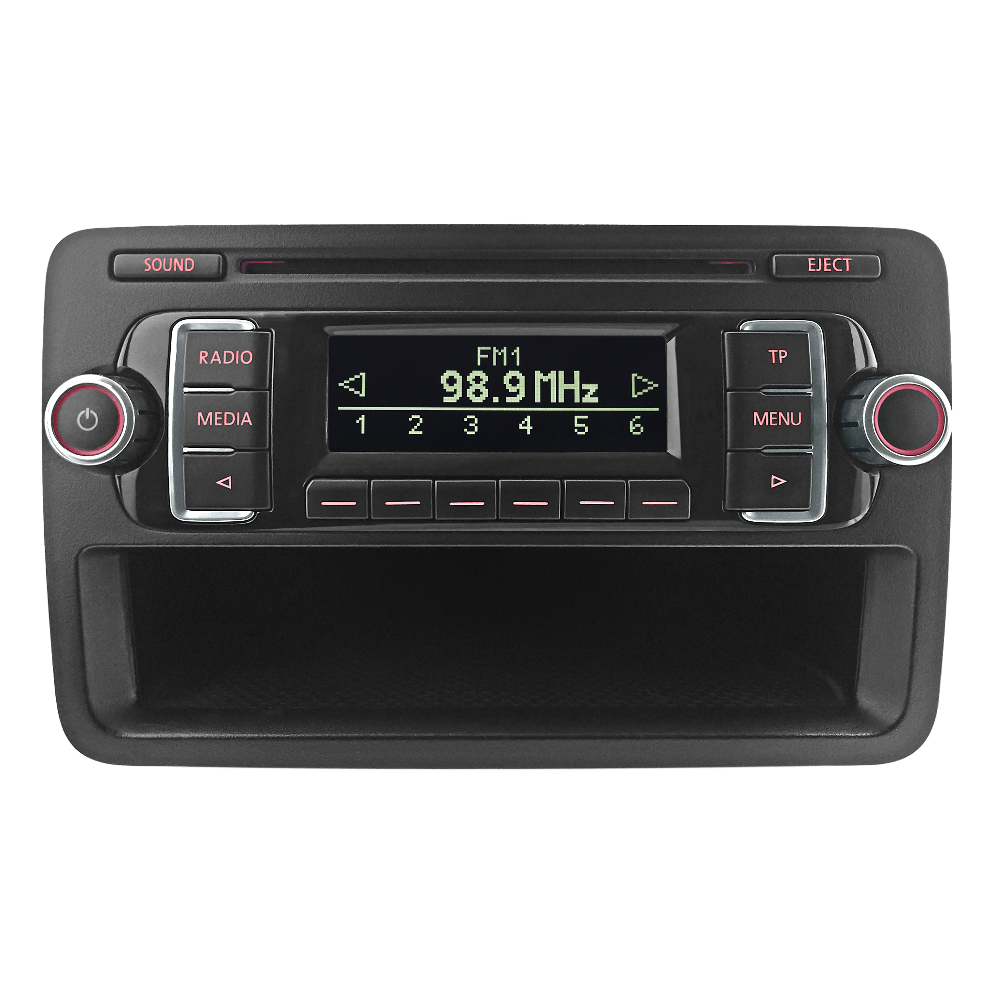 Volkswagen Rcd 210 Mp3 Cd Player Car Radio Black Screen Pocket Front.Png